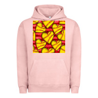 Pigment Salmon softball hearts seamless pattern Urban Hoodie - BundleAndBundleShop
