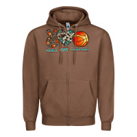 Chestnut peace love basketball Zipper Hoodie - CowhideDigitalArt