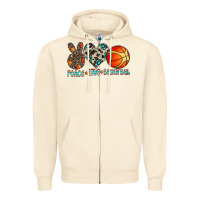 Sandshell peace love basketball Zipper Hoodie - CowhideDigitalArt