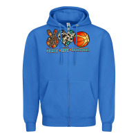 True Royal peace love basketball Zipper Hoodie - CowhideDigitalArt