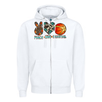 White peace love basketball Zipper Hoodie - CowhideDigitalArt
