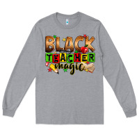 Heather Grey Black Teacher magic juneteenth Long Sleeve Tee - Zillion Design Studio