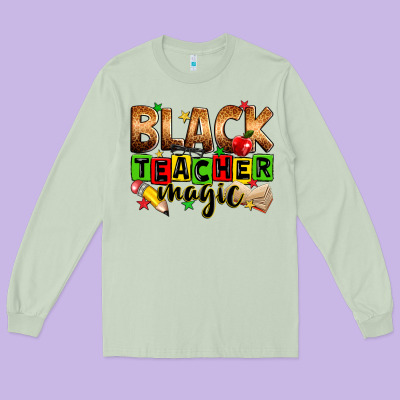 Black Teacher Magic Juneteenth Long Sleeve Tee Designed By Zillion Design Studio