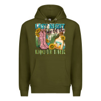 Army Green last night we let the liquar talk Premium Hoodie - NancyCooperArtShop