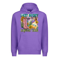 Purple last night we let the liquar talk Premium Hoodie - NancyCooperArtShop