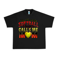 Black my favorite softball player calls me mom Urban Heavy Tee - Zillion Design Studio