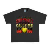 Pigment Black my favorite softball player calls me mom Urban Heavy Tee - Zillion Design Studio