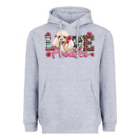 Heather Grey love poodles Heavyweight Hoodie - Artiststas