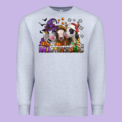 Hallothanksmas Heifers Premium Sweatshirt Designed By Jasminsmagicworld
