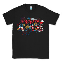 Black American Nurse 4th of July Classic Tee - CowGirlArtShop