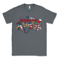 Charcoal Heather American Nurse 4th of July Classic Tee - CowGirlArtShop