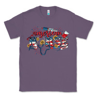 Lavender American Nurse 4th of July Classic Tee - CowGirlArtShop