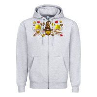 Heather Grey softball gnome Zipper Hoodie - HRA Design Shop