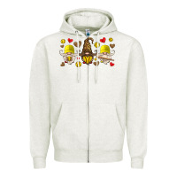 Oatmeal Heather softball gnome Zipper Hoodie - HRA Design Shop