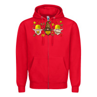 Red softball gnome Zipper Hoodie - HRA Design Shop