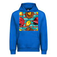 Cobalt softball helmet and glove with serape seamless pattern Urban Hoodie - BundleAndBundleShop