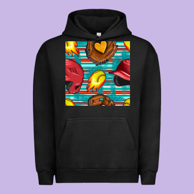 Softball Helmet And Glove With Serape Seamless Pattern Urban Hoodie Designed By Bundleandbundleshop