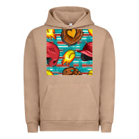 Pigment Burro softball helmet and glove with serape seamless pattern Urban Hoodie - BundleAndBundleShop