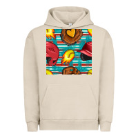Pigment French Oak softball helmet and glove with serape seamless pattern Urban Hoodie - BundleAndBundleShop