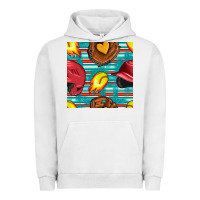 Pigment Lunar Rock softball helmet and glove with serape seamless pattern Urban Hoodie - BundleAndBundleShop