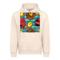 Sandshell softball helmet and glove with serape seamless pattern Urban Hoodie - BundleAndBundleShop