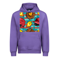 Tulip softball helmet and glove with serape seamless pattern Urban Hoodie - BundleAndBundleShop