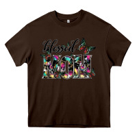 Chocolate Brown blessed mom Heavy Core Tee - SublimationCraftShop