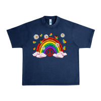 Navy pride rainbow with daisy and butterfly Urban Heavy Tee - texasbilliewilder