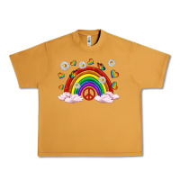 Peanut Butter pride rainbow with daisy and butterfly Urban Heavy Tee - texasbilliewilder