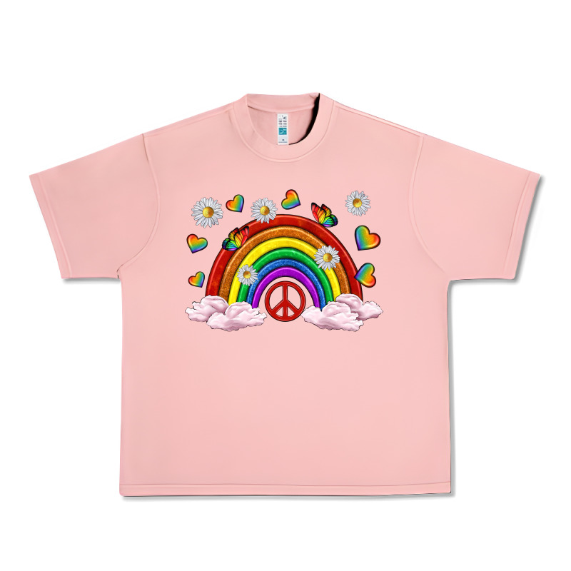 Pride Rainbow With Daisy And Butterfly Urban Heavy Tee by texasbilliewilder | Teevron