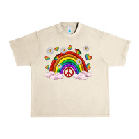 Sandshell pride rainbow with daisy and butterfly Urban Heavy Tee - texasbilliewilder
