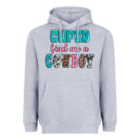 Heather Grey cupid find me a cowboy Heavyweight Hoodie - AdoDesignShop
