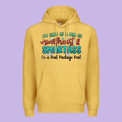 Im  Kind Of A Mix Of Sweetheart And Smartass Premium Hoodie Designed By Maliassmallbusiness