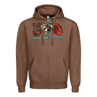 Chestnut peace love football Zipper Hoodie - CowhideDigitalArt