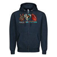 Navy peace love football Zipper Hoodie - CowhideDigitalArt
