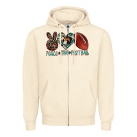 Sandshell peace love football Zipper Hoodie - CowhideDigitalArt