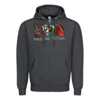 Smoke peace love football Zipper Hoodie - CowhideDigitalArt