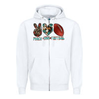 White peace love football Zipper Hoodie - CowhideDigitalArt