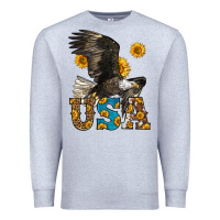 Heather Grey Western Usa Eagle Premium Sweatshirt - LillyAllenDesigns