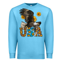 Ocean Blue Western Usa Eagle Premium Sweatshirt - LillyAllenDesigns