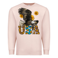 Pale Pink Western Usa Eagle Premium Sweatshirt - LillyAllenDesigns