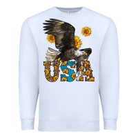 White Western Usa Eagle Premium Sweatshirt - LillyAllenDesigns
