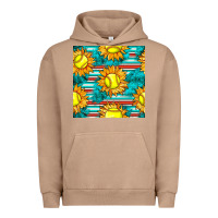Pigment Burro softball sunflowers with serape seamless pattern Urban Hoodie - BundleAndBundleShop