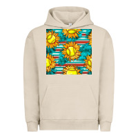 Pigment French Oak softball sunflowers with serape seamless pattern Urban Hoodie - BundleAndBundleShop