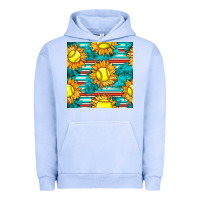 Pigment Grape Ice softball sunflowers with serape seamless pattern Urban Hoodie - BundleAndBundleShop