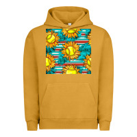Pigment Peanut Butter softball sunflowers with serape seamless pattern Urban Hoodie - BundleAndBundleShop