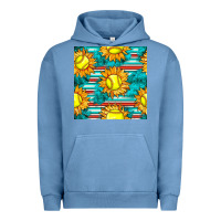 Softball Sunflowers With Serape Seamless Pattern Urban Hoodie | Teevron