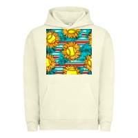 Pigment Pistachio softball sunflowers with serape seamless pattern Urban Hoodie - BundleAndBundleShop