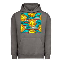 Pigment Tornado softball sunflowers with serape seamless pattern Urban Hoodie - BundleAndBundleShop