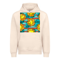 Sandshell softball sunflowers with serape seamless pattern Urban Hoodie - BundleAndBundleShop